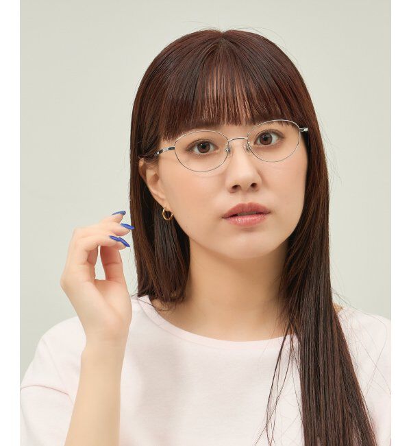  「オーバル型 メガネ 軽量 チタン｜大人可愛い｜伊達メガネ 度付きメガネ｜ビジネス レンズ交換券付」|メガネ|