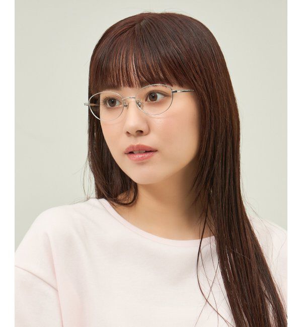  「オーバル型 メガネ 軽量 チタン｜大人可愛い｜伊達メガネ 度付きメガネ｜ビジネス レンズ交換券付」|メガネ|