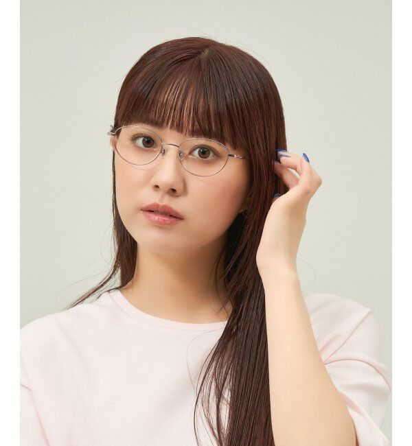  「オーバル型 メガネ 軽量 チタン｜大人可愛い｜伊達メガネ 度付きメガネ｜ビジネス レンズ交換券付」|メガネ|