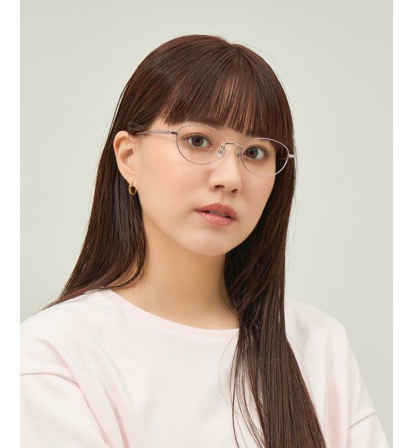  「オーバル型 メガネ 軽量 チタン｜大人可愛い｜伊達メガネ 度付きメガネ｜ビジネス レンズ交換券付」|メガネ|
