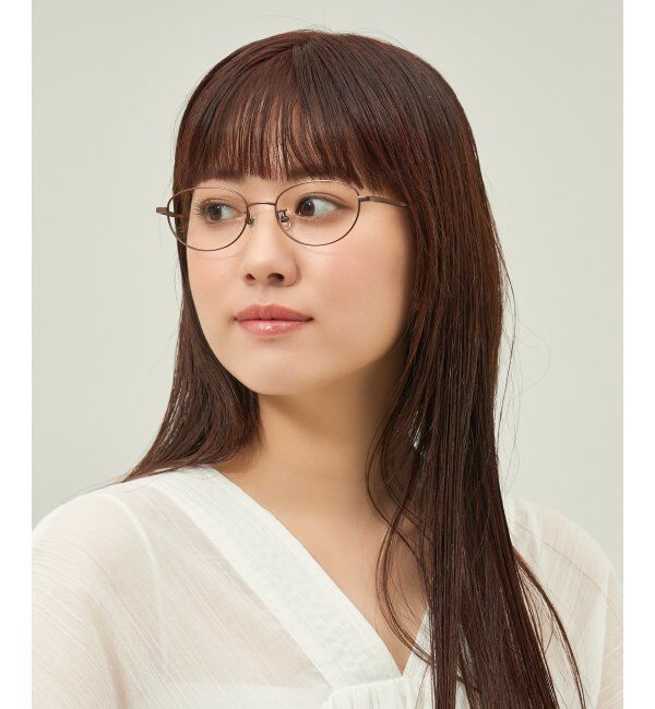  「オーバル型 メガネ 軽量 チタン｜大人可愛い｜伊達メガネ 度付きメガネ｜ビジネス レンズ交換券付」|メガネ|