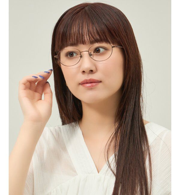  「オーバル型 メガネ 軽量 チタン｜大人可愛い｜伊達メガネ 度付きメガネ｜ビジネス レンズ交換券付」|メガネ|