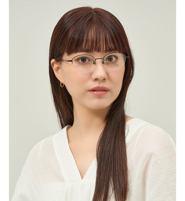  「オーバル型 メガネ 軽量 チタン｜大人可愛い｜伊達メガネ 度付きメガネ｜ビジネス レンズ交換券付」|メガネ|ブラック