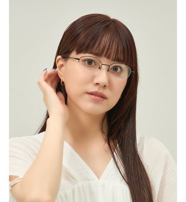  「オーバル型 メガネ 軽量 チタン｜大人可愛い｜伊達メガネ 度付きメガネ｜ビジネス レンズ交換券付」|メガネ|