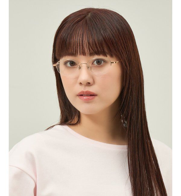  「オーバル型 メガネ 軽量 チタン｜大人可愛い｜伊達メガネ 度付きメガネ｜ビジネス レンズ交換券付」|メガネ|