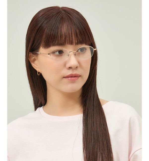  「オーバル型 メガネ 軽量 チタン｜大人可愛い｜伊達メガネ 度付きメガネ｜ビジネス レンズ交換券付」|メガネ|