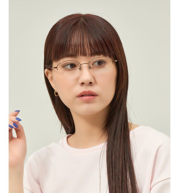  「オーバル型 メガネ 軽量 チタン｜大人可愛い｜伊達メガネ 度付きメガネ｜ビジネス レンズ交換券付」|メガネ|