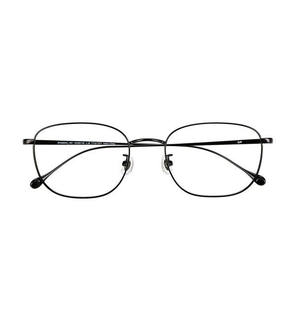  「ウェリントン型 メガネ | 四角 小顔効果 チタン 軽量 メタル 伊達・度付き Zoff  レンズ交換券付」|メガネ|