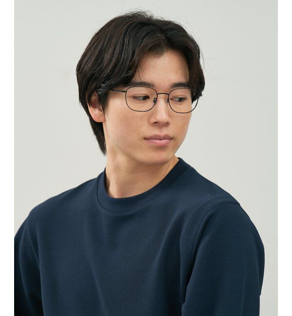  「ウェリントン型 メガネ | 四角 小顔効果 チタン 軽量 メタル 伊達・度付き Zoff  レンズ交換券付」|メガネ|