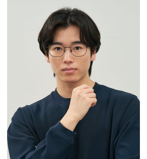  「ウェリントン型 メガネ | 四角 小顔効果 チタン 軽量 メタル 伊達・度付き Zoff  レンズ交換券付」|メガネ|