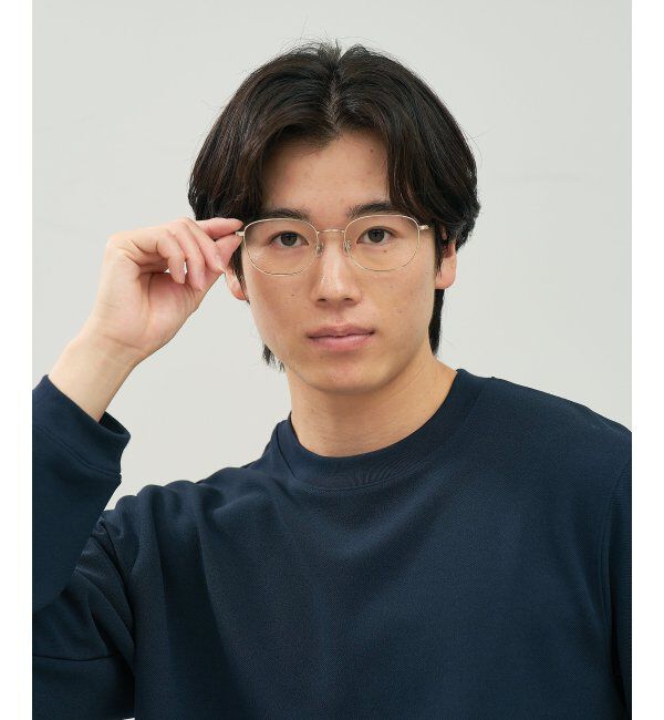  「ウェリントン型 メガネ | 四角 小顔効果 チタン 軽量 メタル 伊達・度付き Zoff  レンズ交換券付」|メガネ|