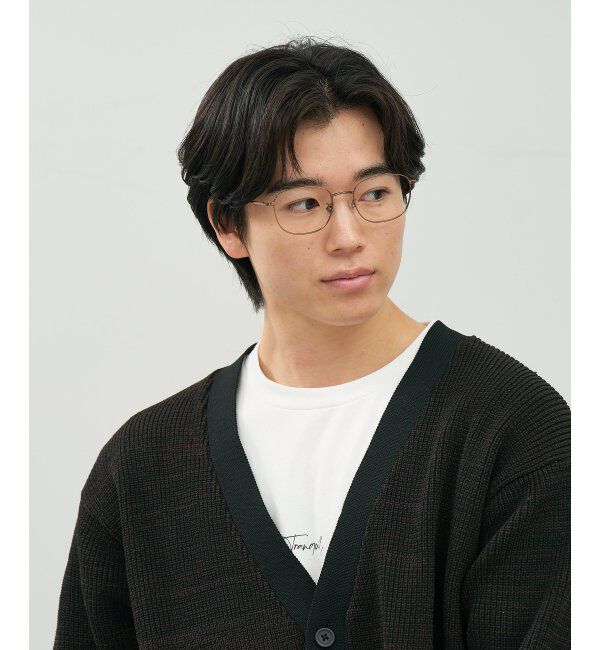  「ウェリントン型 メガネ | 四角 小顔効果 チタン 軽量 メタル 伊達・度付き Zoff  レンズ交換券付」|メガネ|