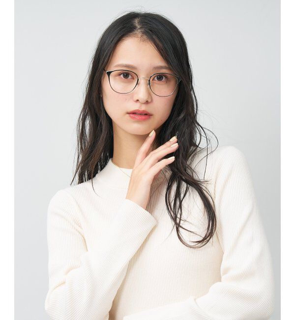  「ウェリントン型 メガネ | メタルフレーム 眼鏡 伊達メガネ 度付き 読書 CLASSIC レンズ交換券付」|メガネ|ブラック