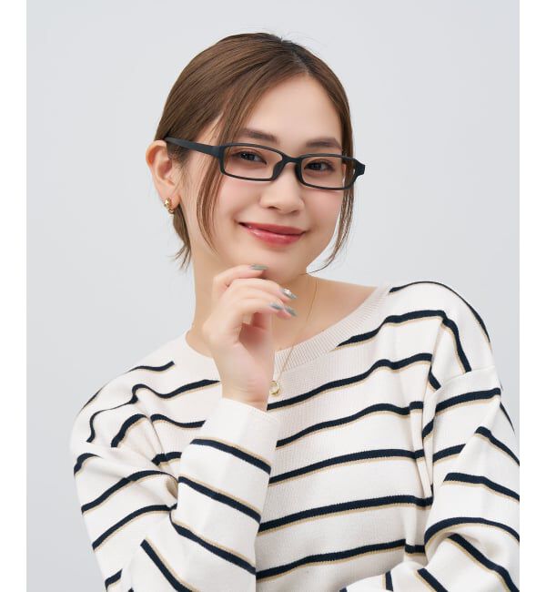  「スクエア型 メガネ | 横長 軽量 眼鏡 伊達めがね 度付き Zoff｜CLASSIC レンズ交換券付」|メガネ|ブラック系その他