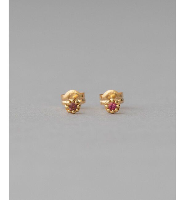 ete「K18YG フルール ピアス（誕生石 1・2・3・6・8・10・11・12月）」|ピアス|F