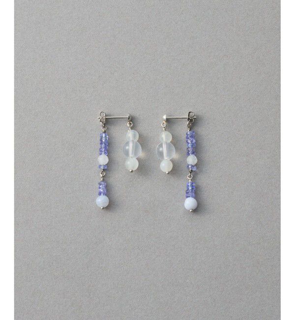 ete「[アシンメトリー] ナチュラルストーン ピアス」|ピアス|プラチナム
