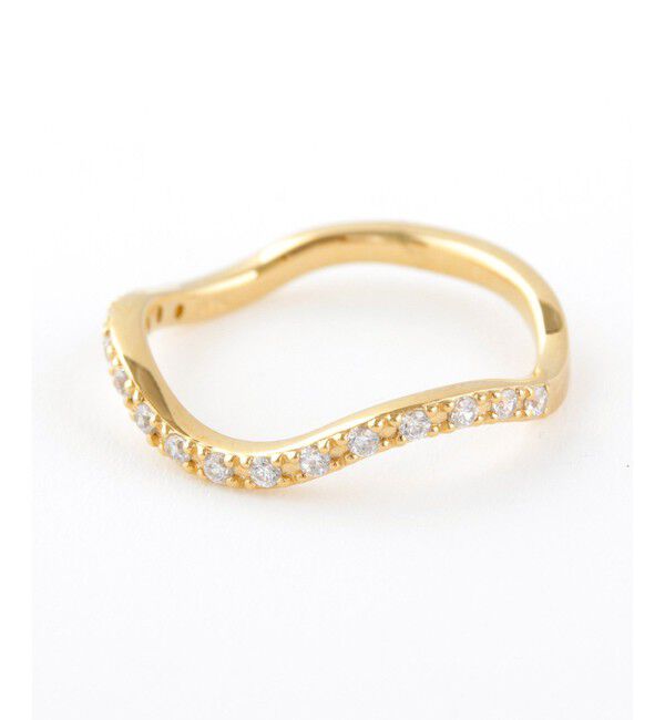 Jouete「ウェーブ ジルコニア ピンキーリング」|リング|