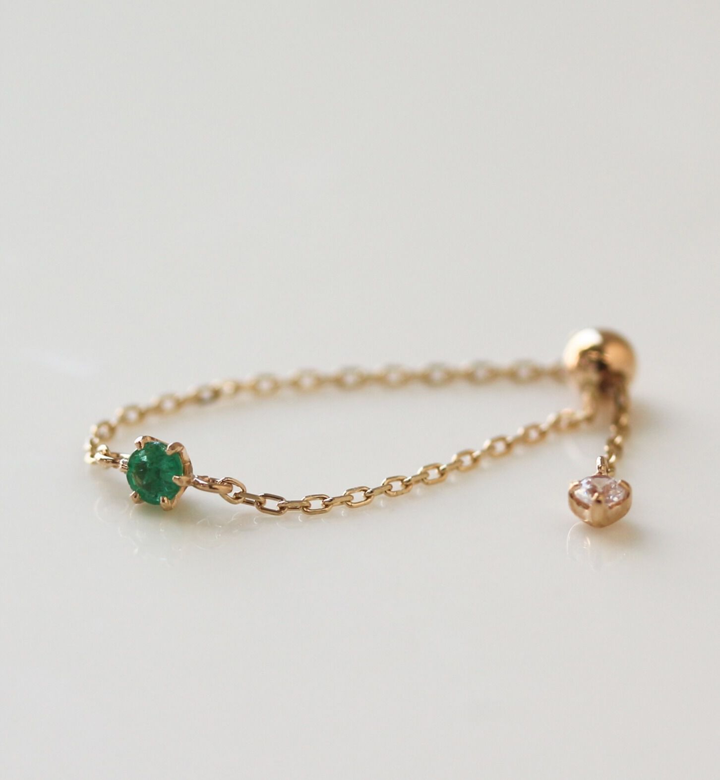  「エメラルド チェーンリング | K10YG 【WEB/ランドマーク店限定】」|リング|