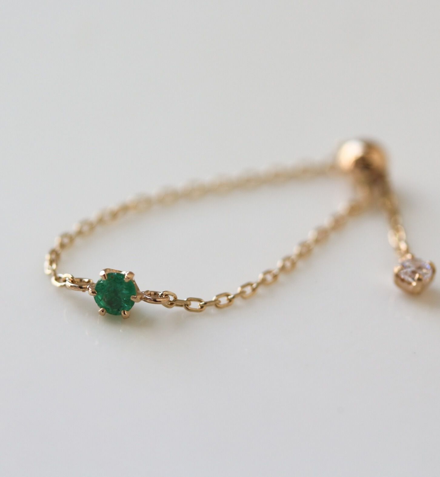  「エメラルド チェーンリング | K10YG 【WEB/ランドマーク店限定】」|リング|