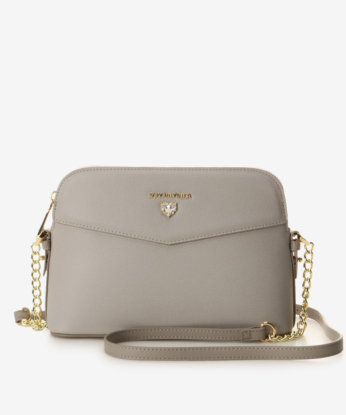 Samantha Vega「ハートビジュー付きショルダーバッグ」|ショルダー・メッセンジャー|グレー