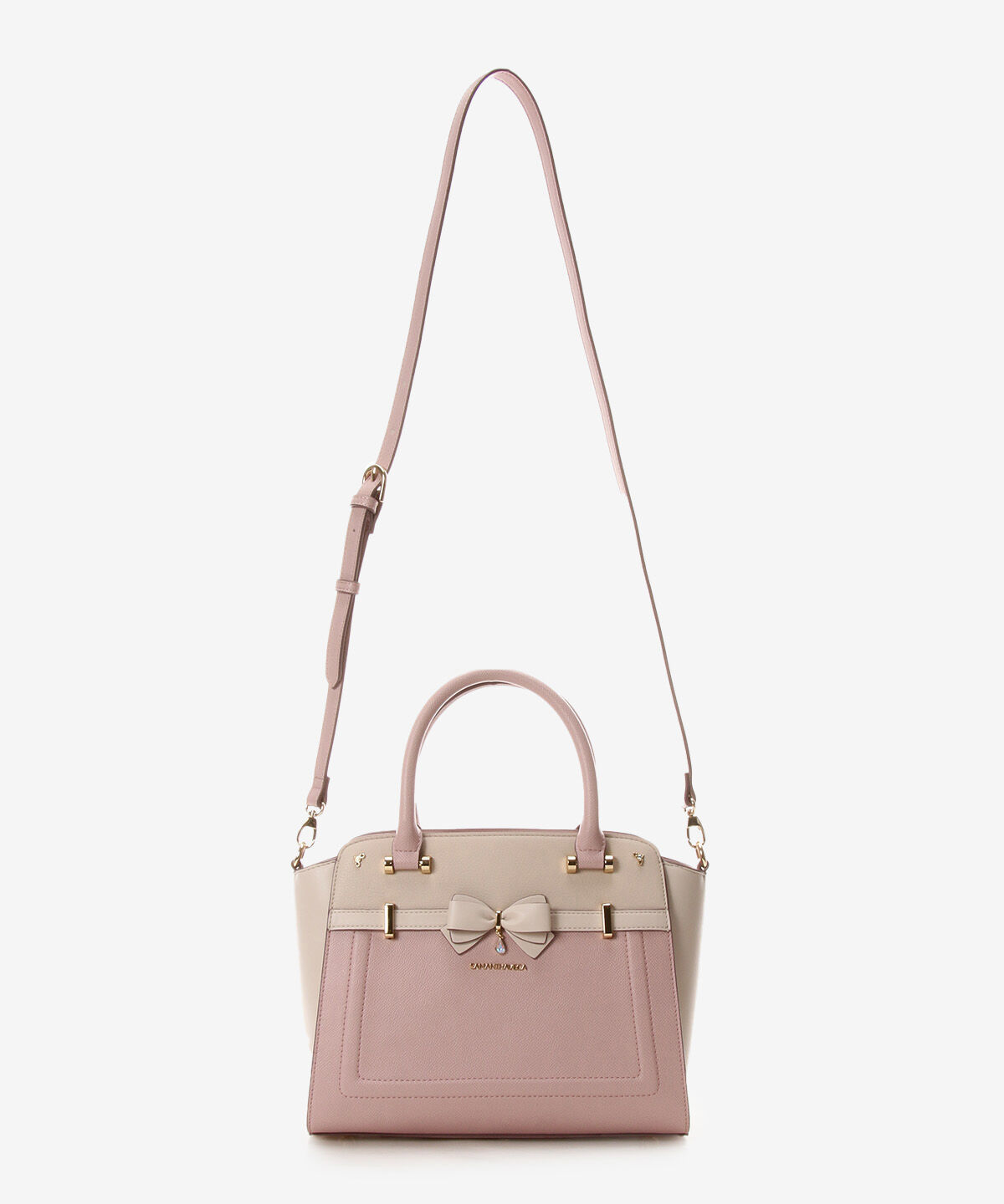 Samantha Vega「バイカラーアクセントリボンハンドバッグ」|ハンドバッグ|