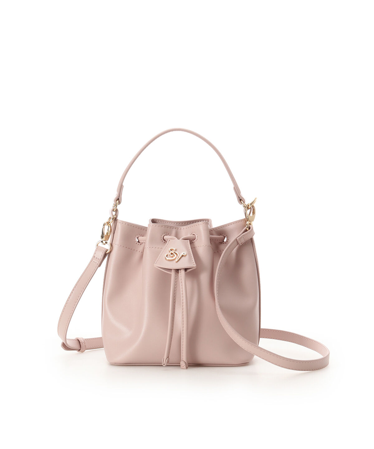 Samantha Vega「ロゴ金具巾着バッグ」|ショルダー・メッセンジャー|ピンク