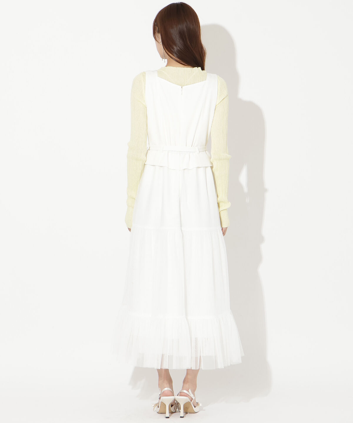 アンドクチュール「異素材ドッキングチュールワンピース」|ワンピース|