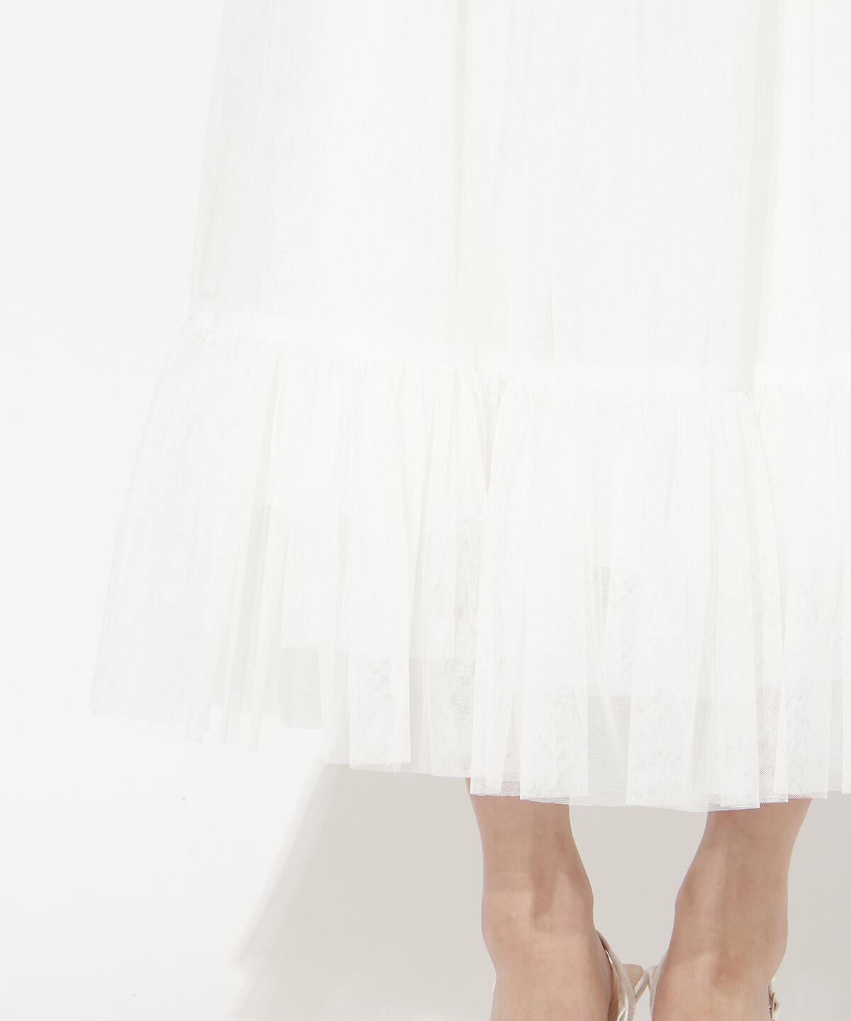 アンドクチュール「異素材ドッキングチュールワンピース」|ワンピース|