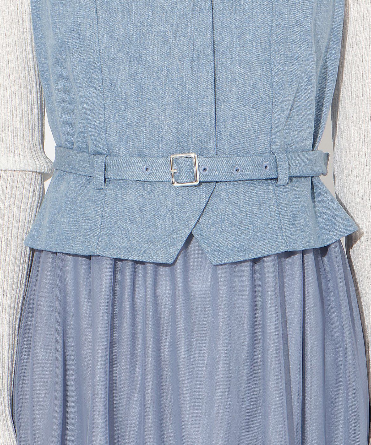 アンドクチュール「異素材ドッキングチュールワンピース」|ワンピース|