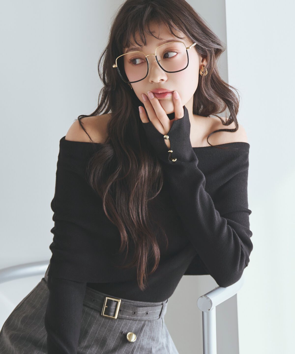 アンドクチュール「オフショルプルオーバー」|ニット・セーター|