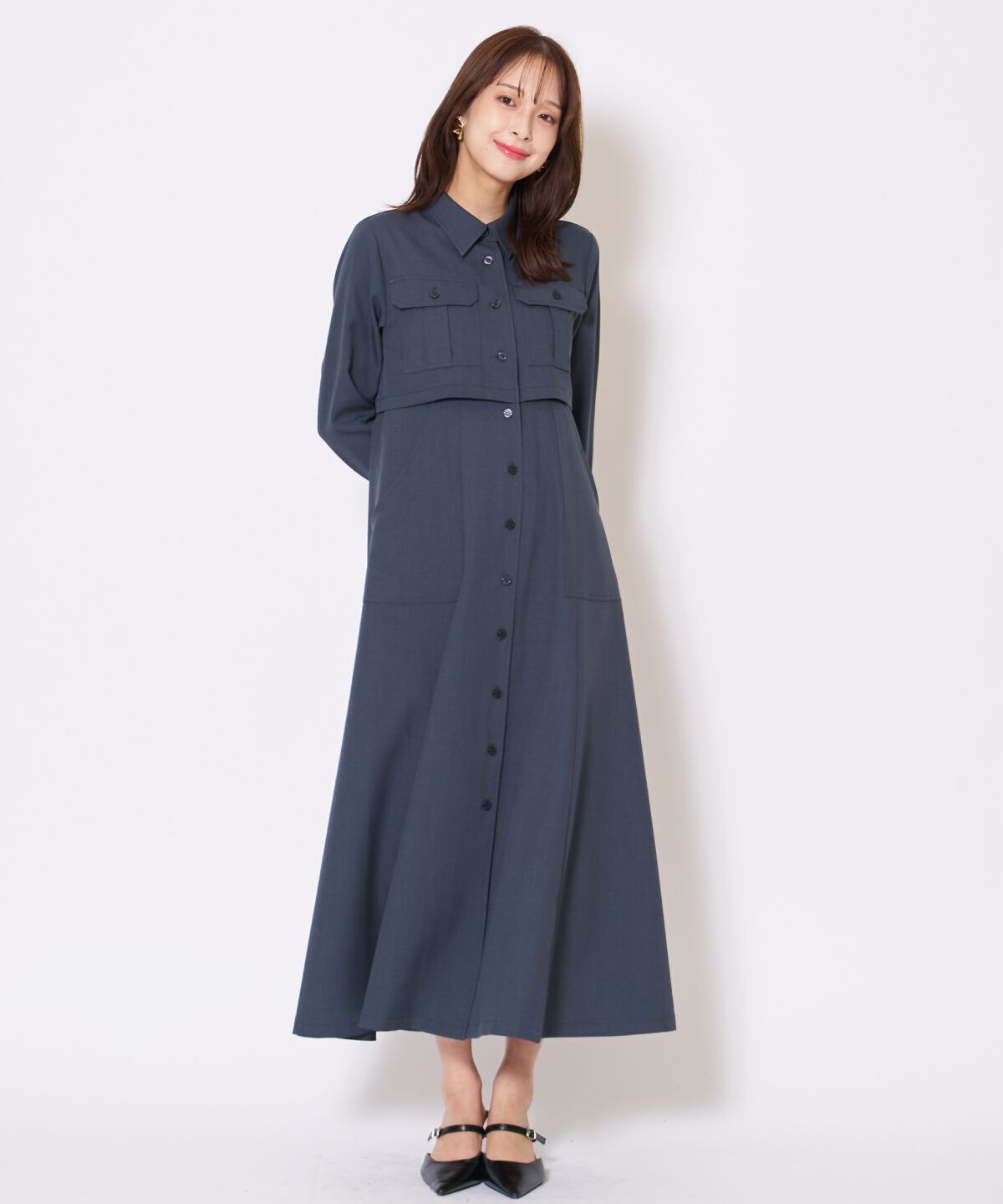 アンドクチュール「サファリシャツワンピース」|ワンピース|