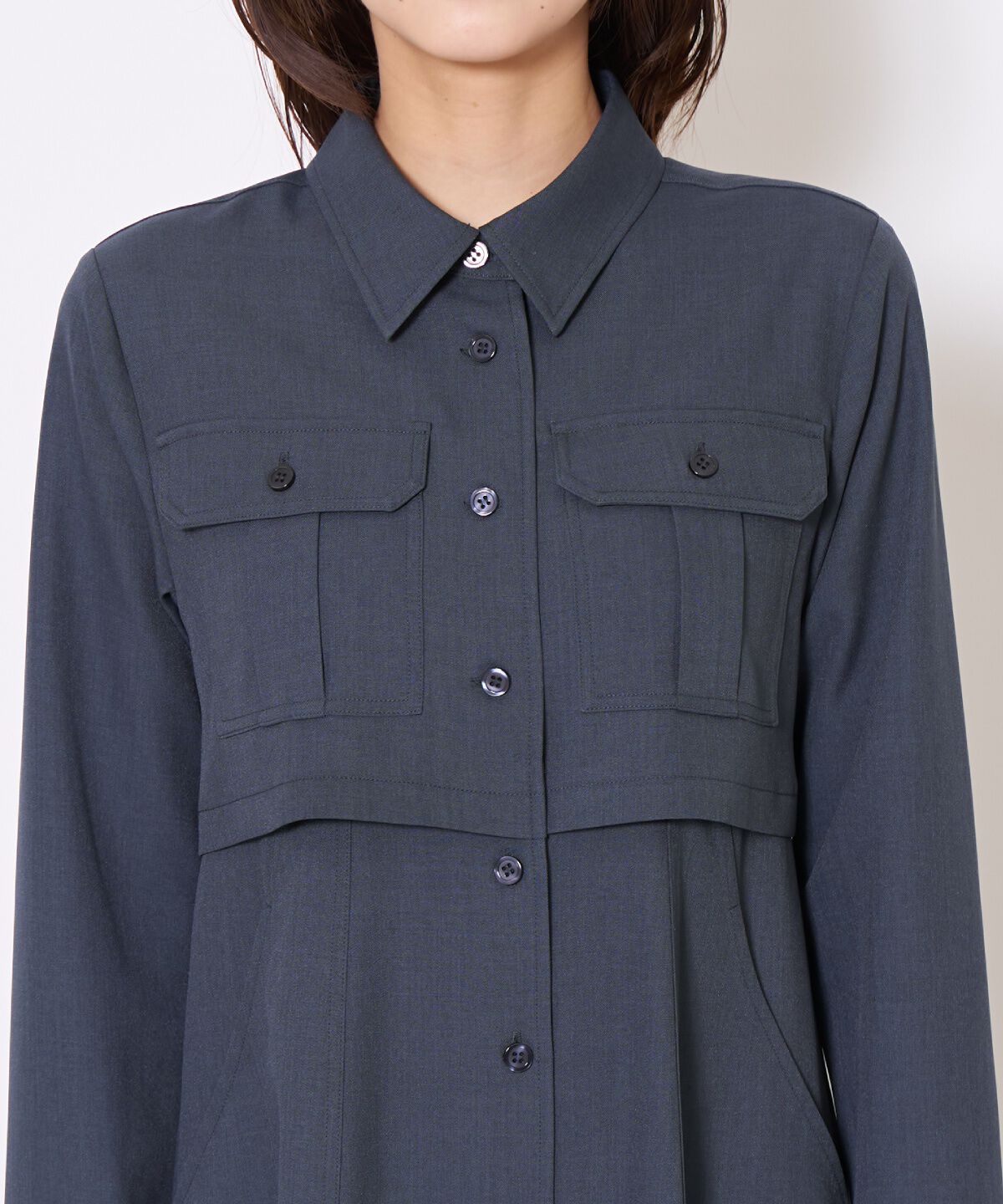 アンドクチュール「サファリシャツワンピース」|ワンピース|