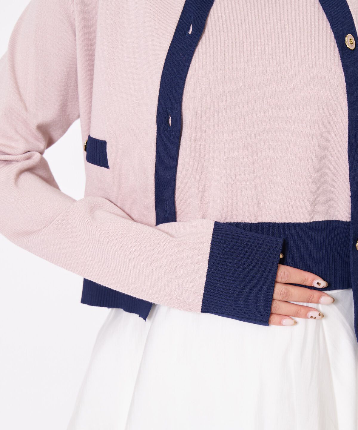 アンドクチュール「バイカラーニットアンサンブル」|カーディガン|