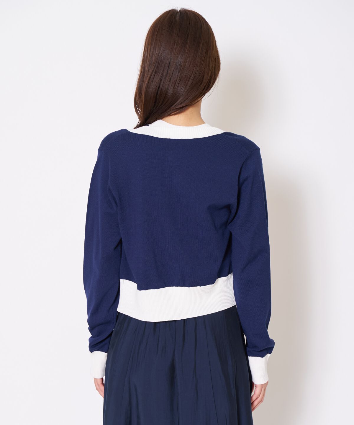 アンドクチュール「バイカラーニットアンサンブル」|カーディガン|