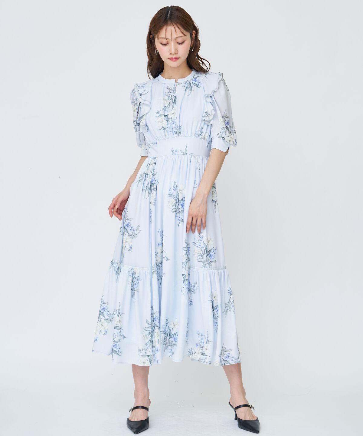 アンドクチュール「シャドーフラワーブーケワンピース」|ワンピース|