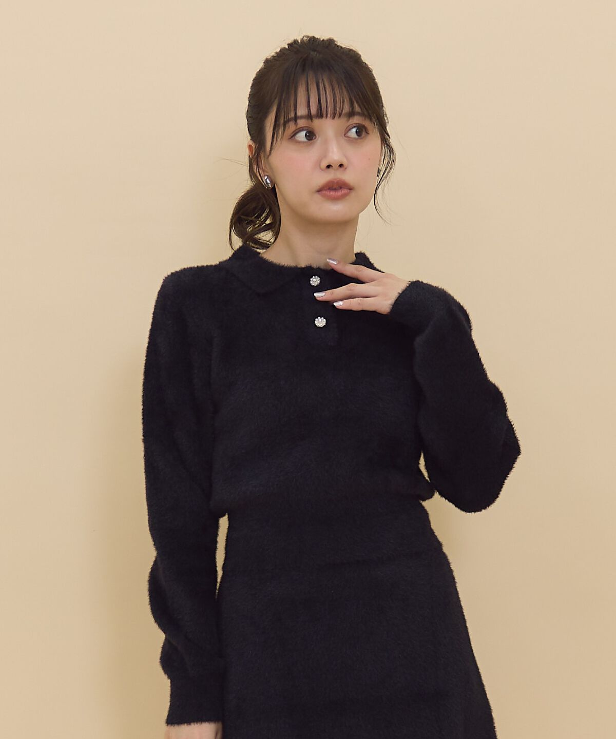 REDYAZEL「シャギーポロニットトップス」|ニット・セーター|