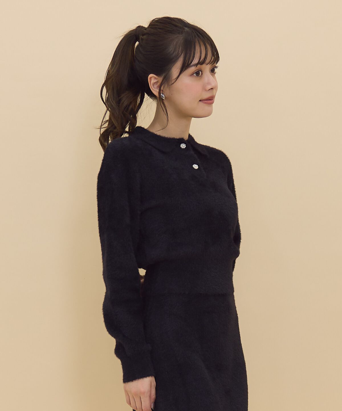 REDYAZEL「シャギーポロニットトップス」|ニット・セーター|