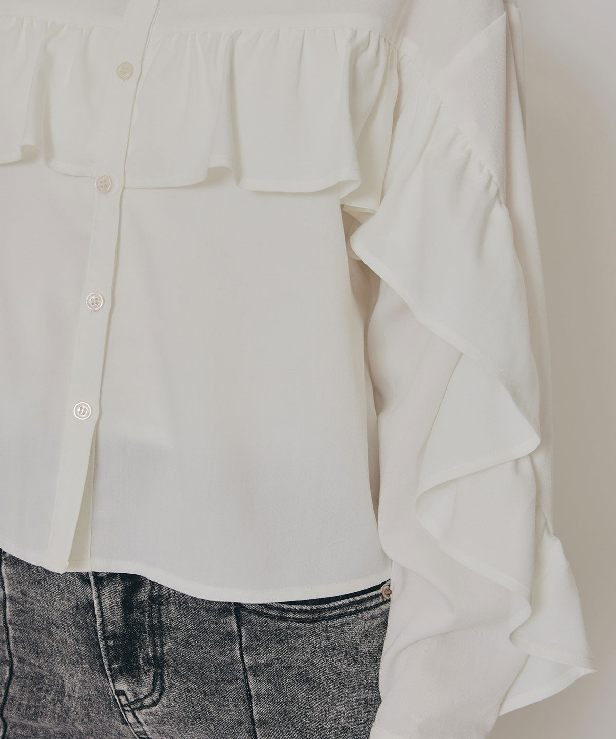 REDYAZEL「フリルラインストライプブラウス」|シャツ・ブラウス|