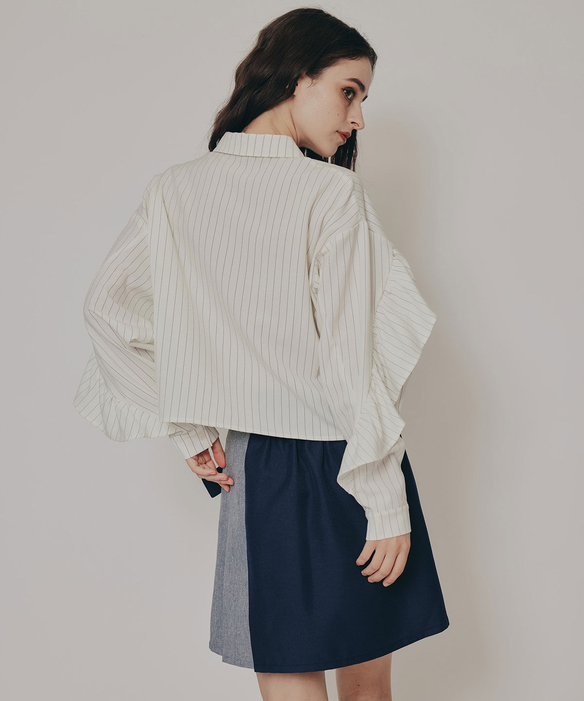 REDYAZEL「フリルラインストライプブラウス」|シャツ・ブラウス|