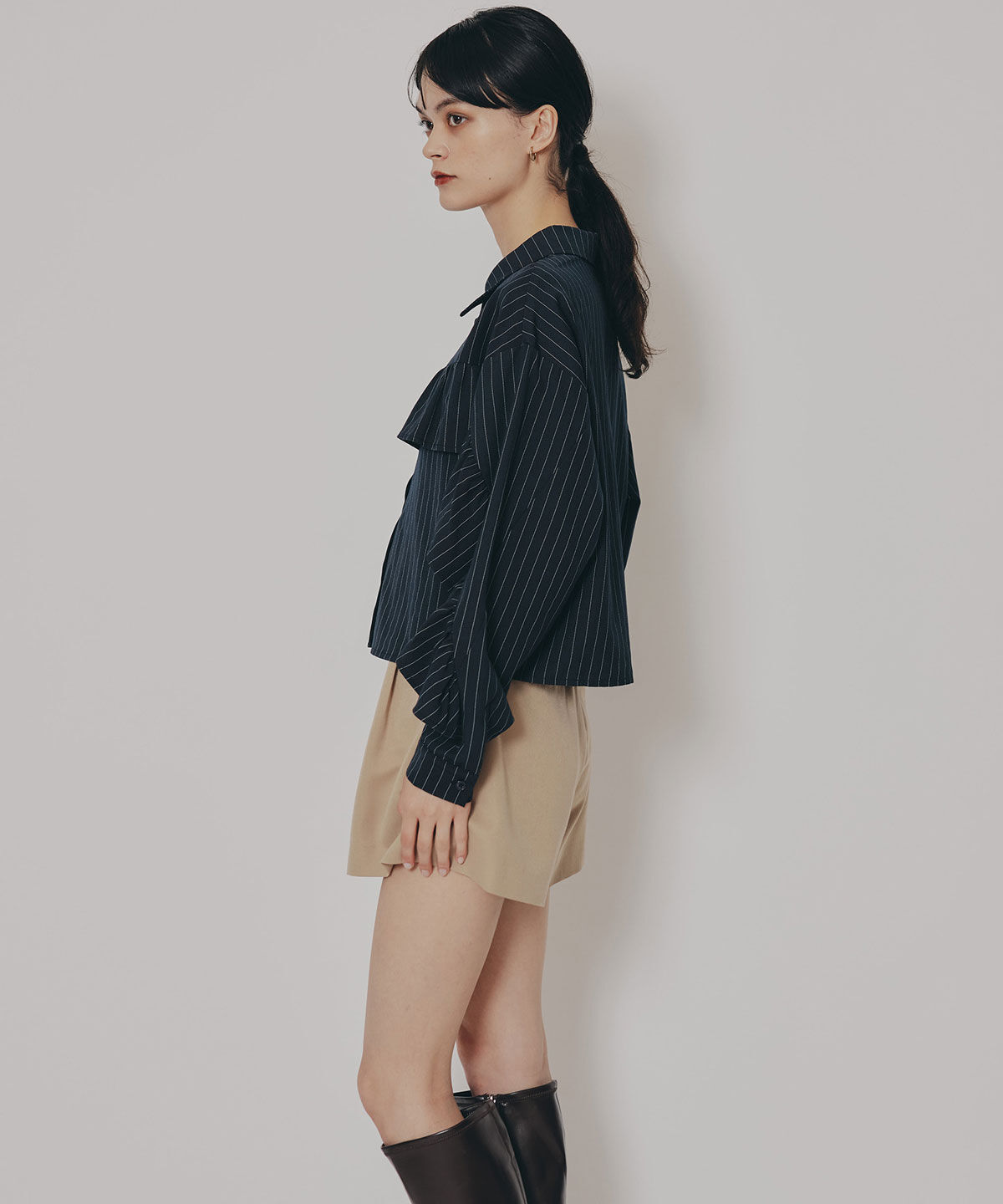 REDYAZEL「フリルラインストライプブラウス」|シャツ・ブラウス|