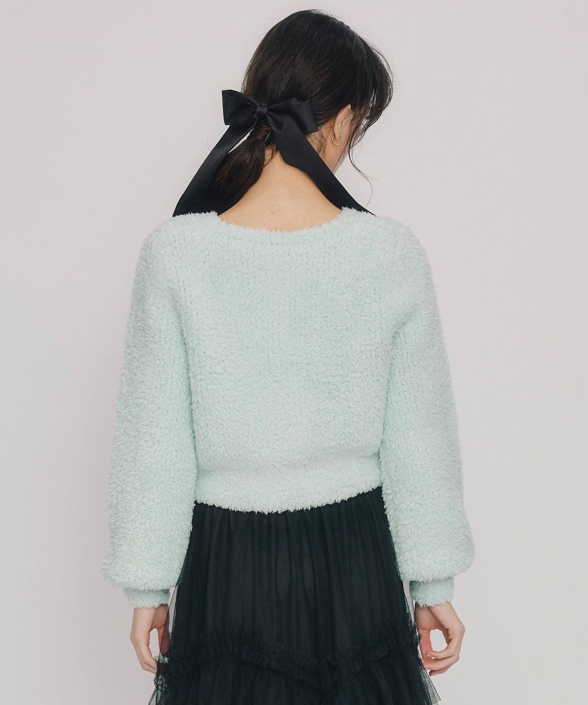 REDYAZEL「フラッフィブークレシャギーニットカーディガン」|カーディガン|