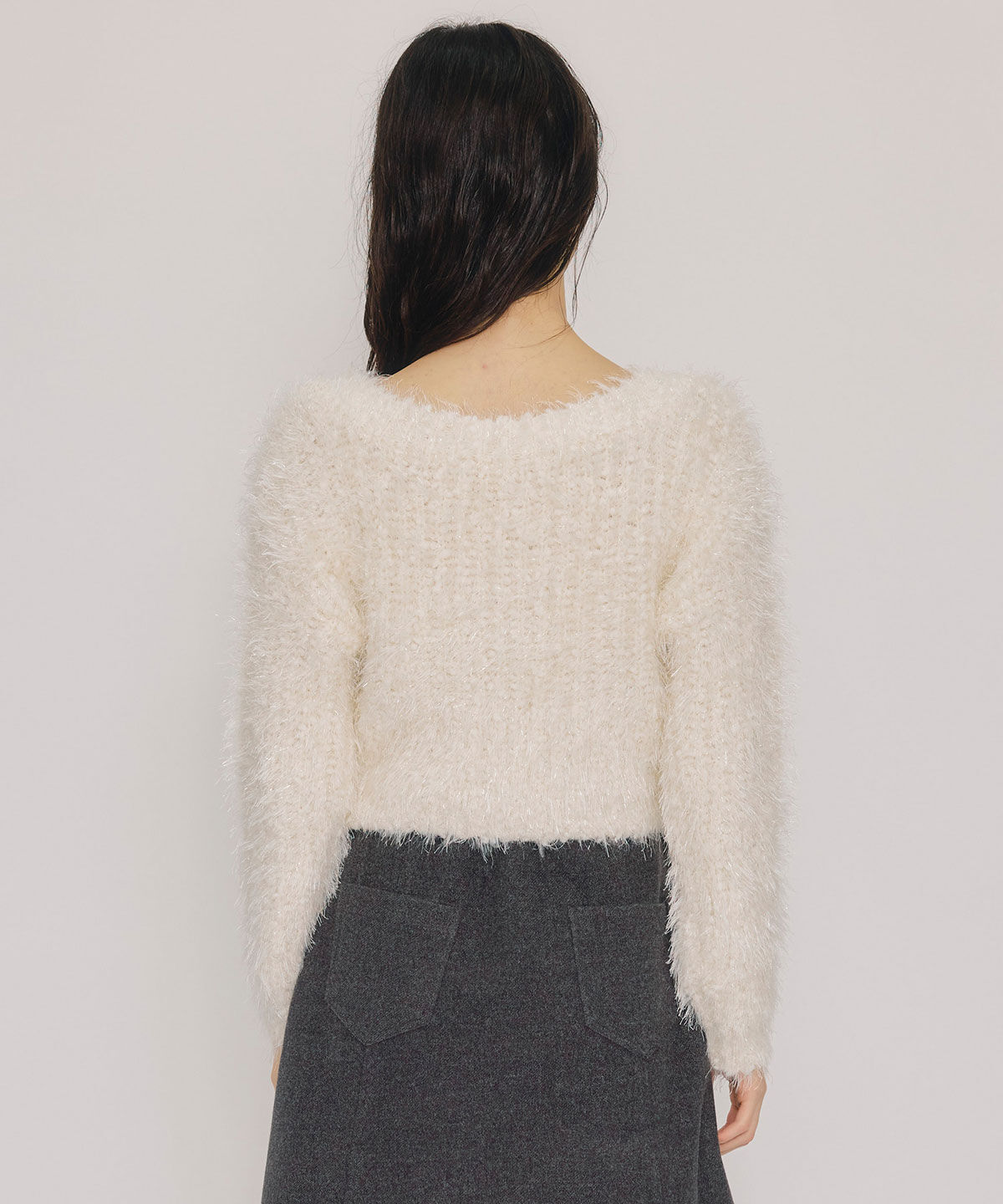 REDYAZEL「ブークレラメシャギーニットプルオーバー」|ニット・セーター|