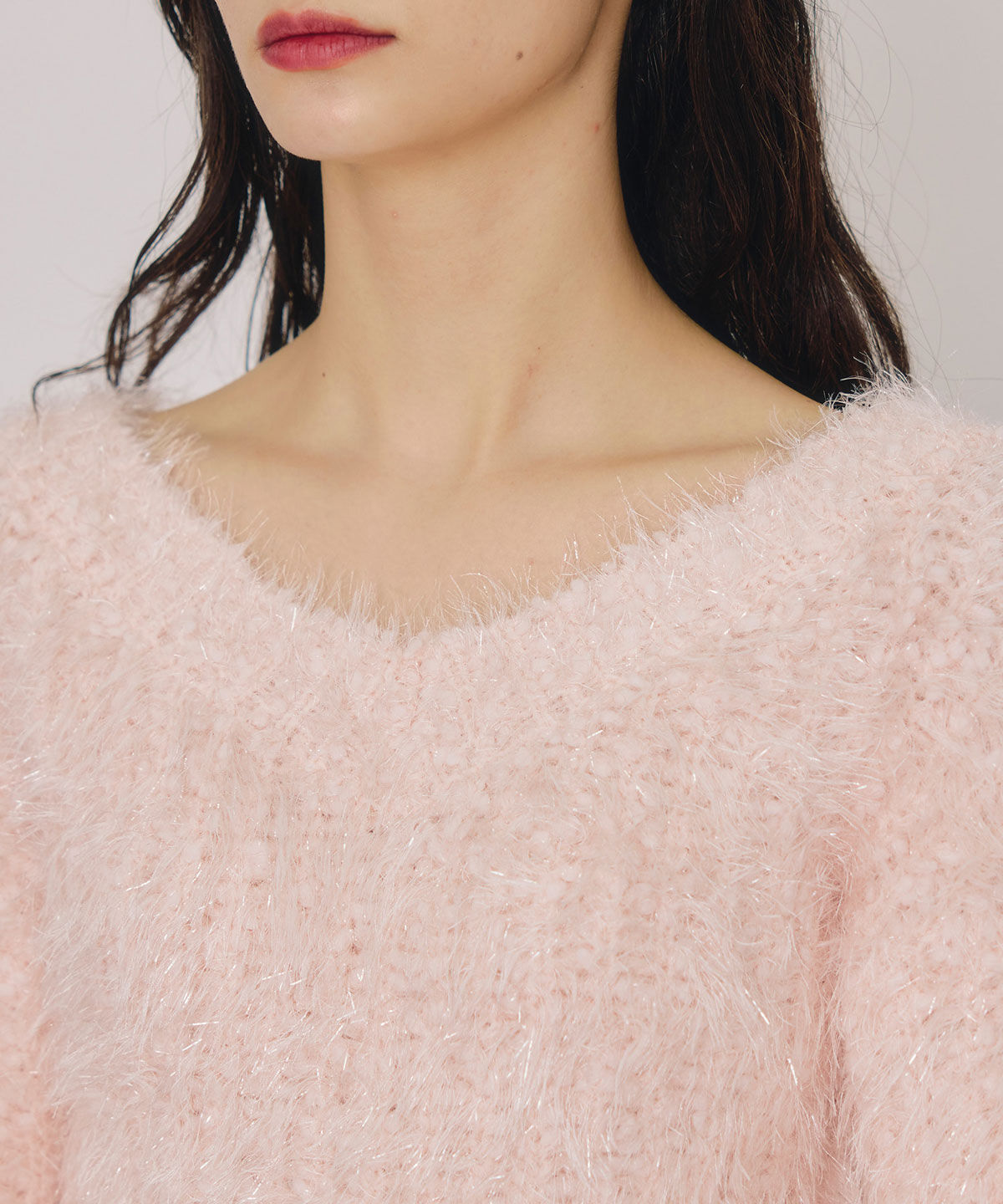 REDYAZEL「ブークレラメシャギーニットプルオーバー」|ニット・セーター|