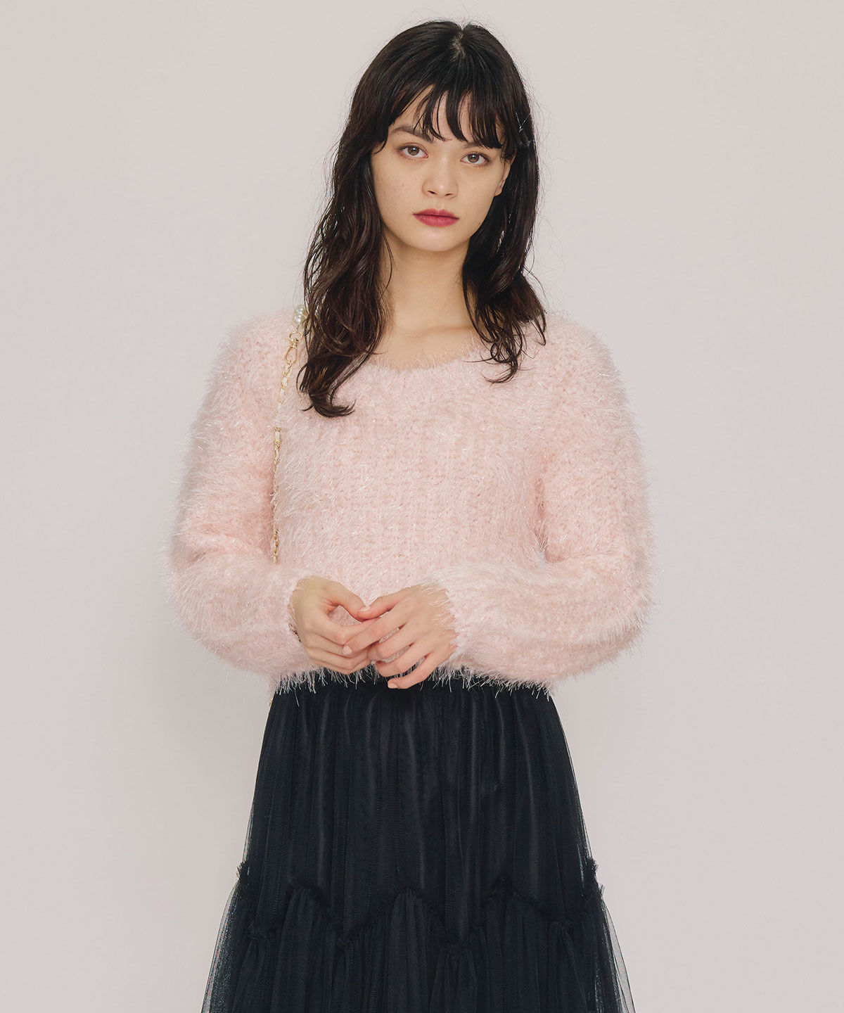 REDYAZEL「ブークレラメシャギーニットプルオーバー」|ニット・セーター|