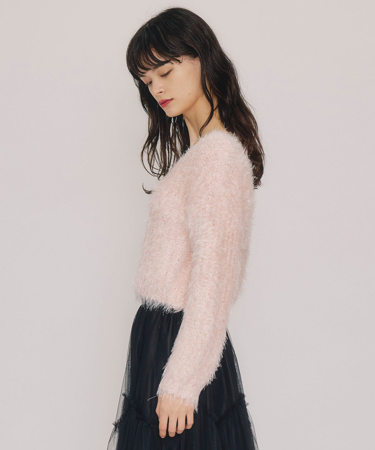 REDYAZEL「ブークレラメシャギーニットプルオーバー」|ニット・セーター|