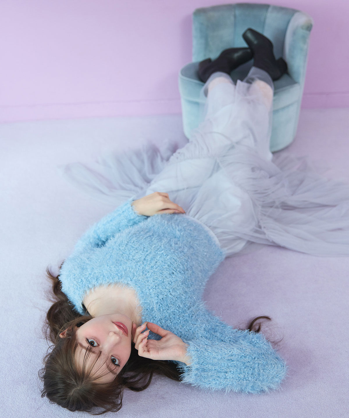 REDYAZEL「ブークレラメシャギーニットプルオーバー」|ニット・セーター|