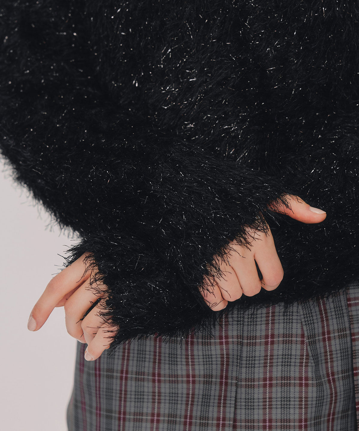 REDYAZEL「ブークレラメシャギーニットプルオーバー」|ニット・セーター|