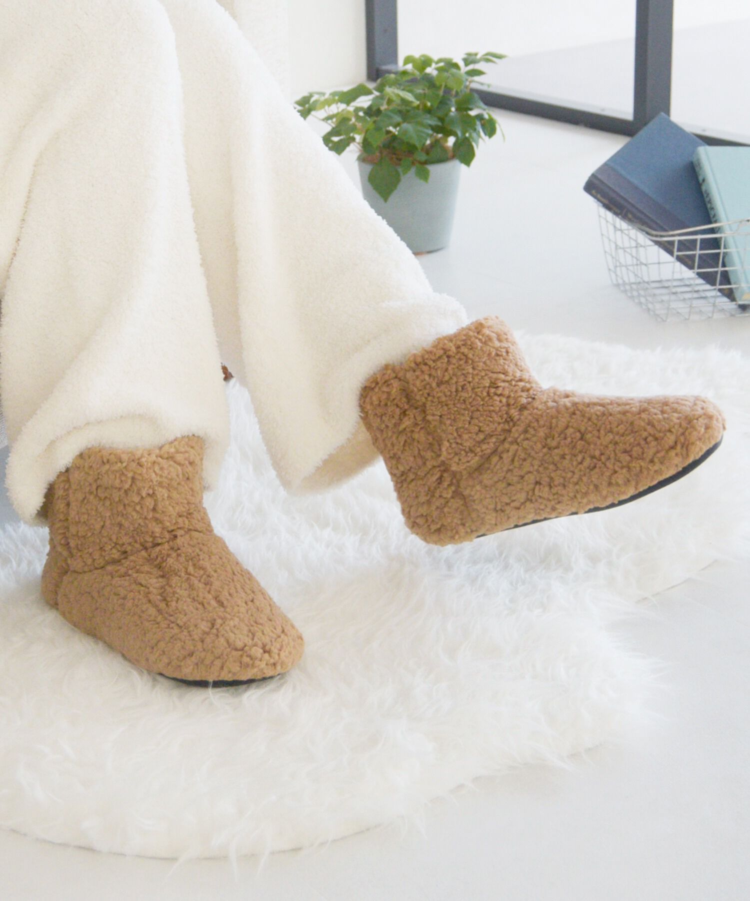 ORiental TRaffic「【WEB限定】 ボア ルームシューズ ブーツ/G-0011」|その他|BROWN