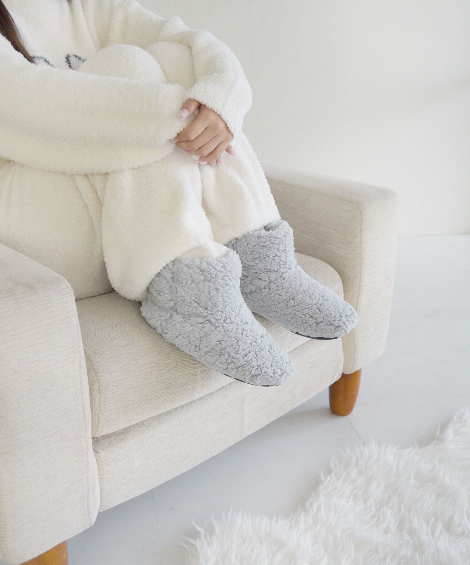 ORiental TRaffic「【WEB限定】 ボア ルームシューズ ブーツ/G-0011」|その他|L.GREY