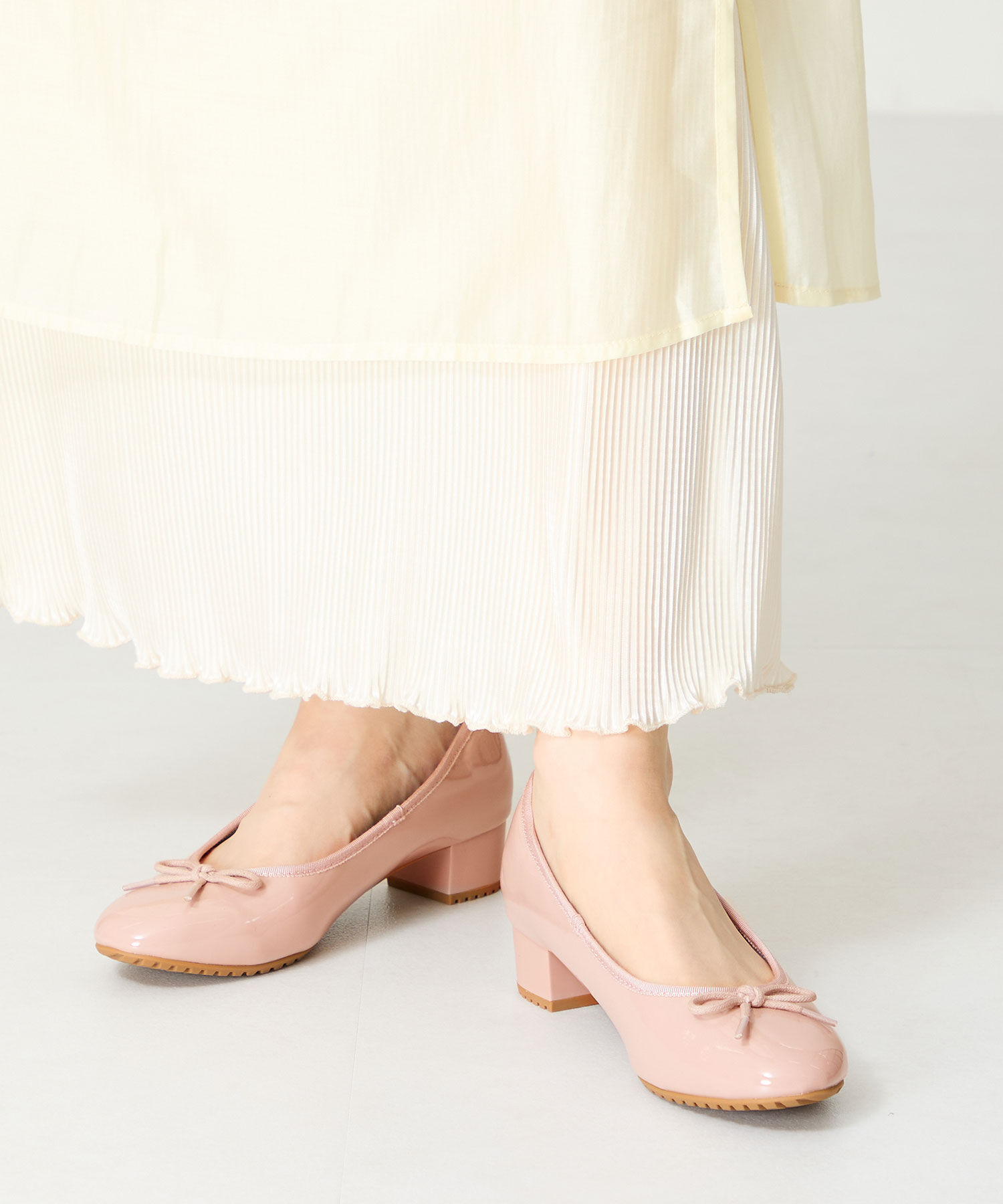 ORiental TRaffic「【防水】 ラウンドトゥ ヒール レインパンプス /R-1023 晴雨兼用 パンプス バレエシューズ クッション」|パンプス|PINK